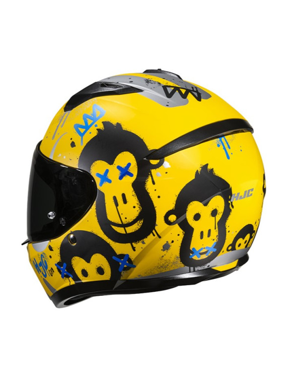 HJC C10 Geti MC3SF Matt Yellow/Blue Full Face Young Motorcycle Helmet - 2 HJC C10 Geti MC3SF Matt Yellow/Blue Full Face Young Motorcycle Helmet - 2