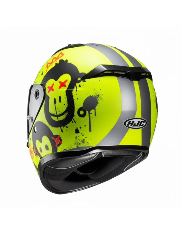 Casque Moto Intégral Jeune HJC C10 Geti MC3HSF Jaune Fluo/Rouge Mat - 2 Casque Moto Intégral Jeune HJC C10 Geti MC3HSF Jaune Fluo/Rouge Mat - 2