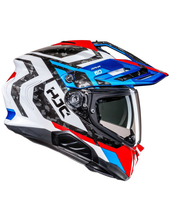 Casco de Moto Integral HJC RPHA60 Dakar MC21 Azul/Blanco/Rojo Brillante - 3