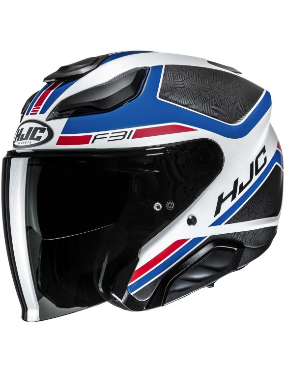 Casco Moto Jet HJC F31 Ceron MC21SF Black/White/Blue Opaco - 1