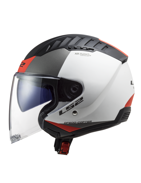 LS2 OF600 Copter II Urbane Matt White Red Matte Jet Motorcycle Helmet - 2 LS2 OF600 Copter II Urbane Matt White Red Matte Jet Motorcycle Helmet - 2