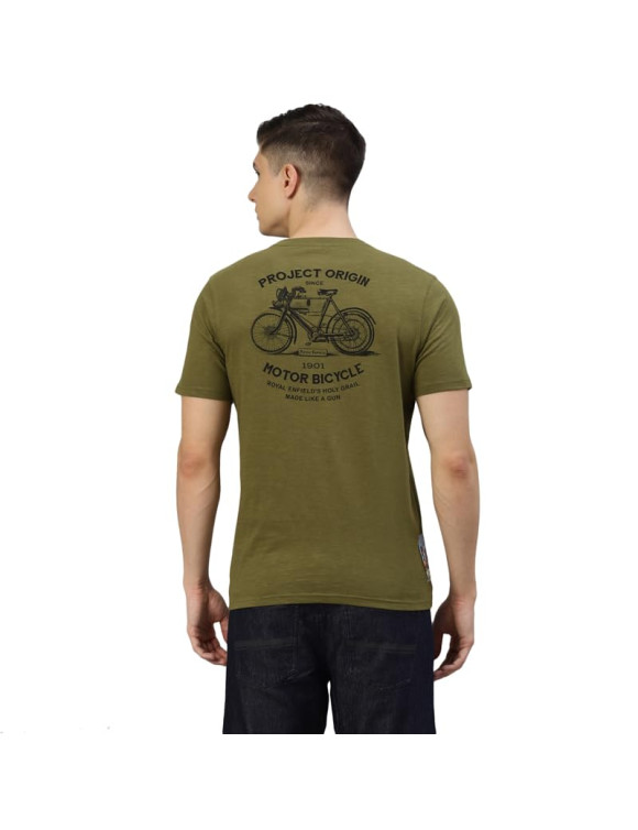 Royal Enfield Motor Bicycle Herren-T-Shirt Oliv - 2