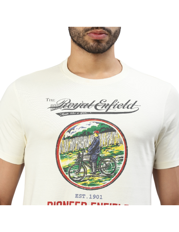 T-shirt Homme Royal Enfield Pioneer Blanc - 5