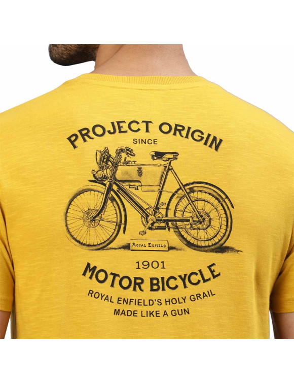 Camiseta de Hombre Royal Enfield Motor Bicycle Mostaza - 3
