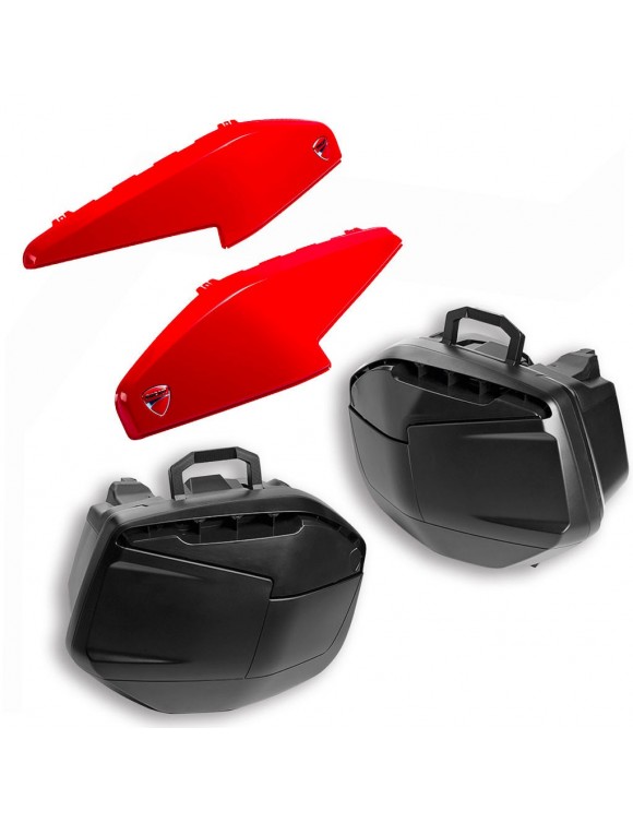 Rigid Side Panniers + Red Covers Ducati Multistrada 96780654A kit