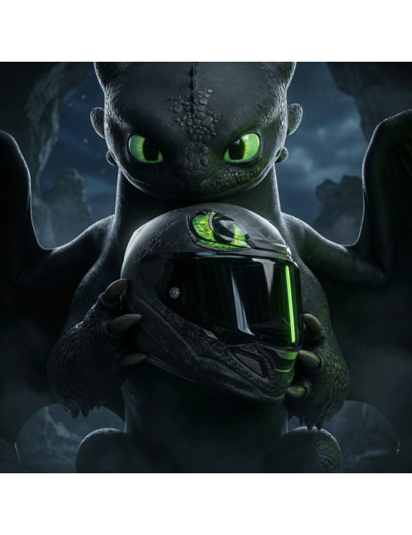 HJC RPHA12 Toothless Universal Full-Face Motorcycle Helmet - Black - 2