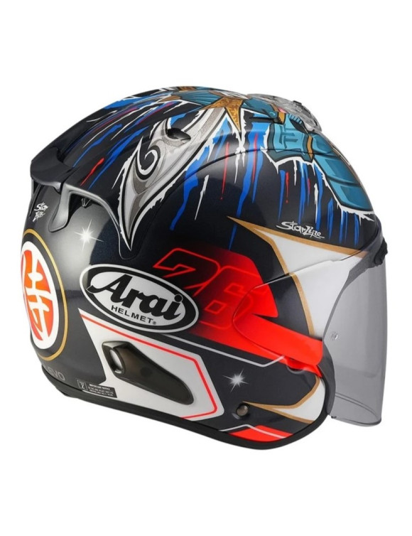 Arai SZ-R VAS Evo Pedrosa Shogun Jet Helmet - Black/Red Glossy - 2