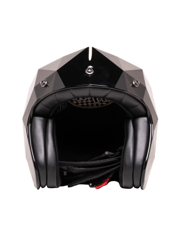 Casco Moto Jet Holyfreedom Stealth Black Diamond Lucido - 2