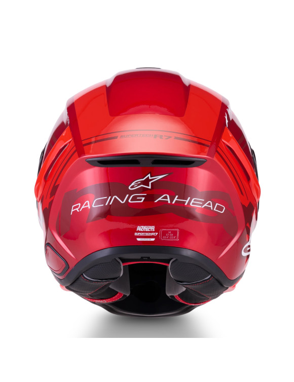 Casque Intégral Moto Alpinestars S-R7 A-Core Rouge/Blanc Brillant - 7