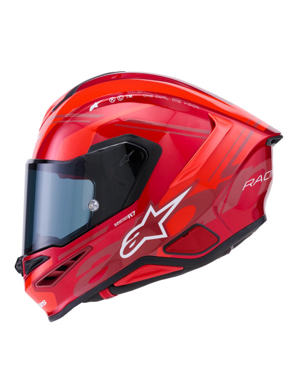 Casque Intégral Moto Alpinestars S-R7 A-Core Rouge/Blanc Brillant - 2