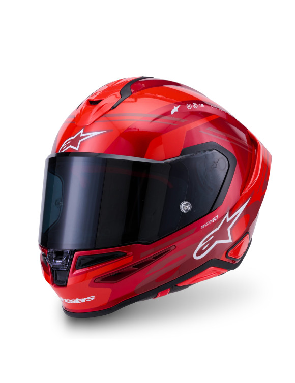 Alpinestars S-R7 A-Core Glossy Red/White Full-Face Motorcycle Helmet - 1 Alpinestars S-R7 A-Core Glossy Red/White Full-Face Motorcycle Helmet - 1