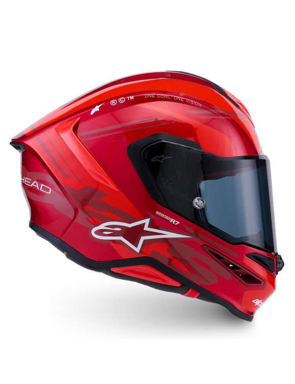 Casco Integral de Moto Alpinestars S-R7 A-Core Rojo/Blanco Brillante - 4 Casco Integral de Moto Alpinestars S-R7 A-Core Rojo/Blanco Brillante - 4