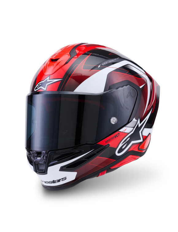 Casco Moto Integrale Alpinestars S-R7 Kinetis Black/Red/White Lucido - 1