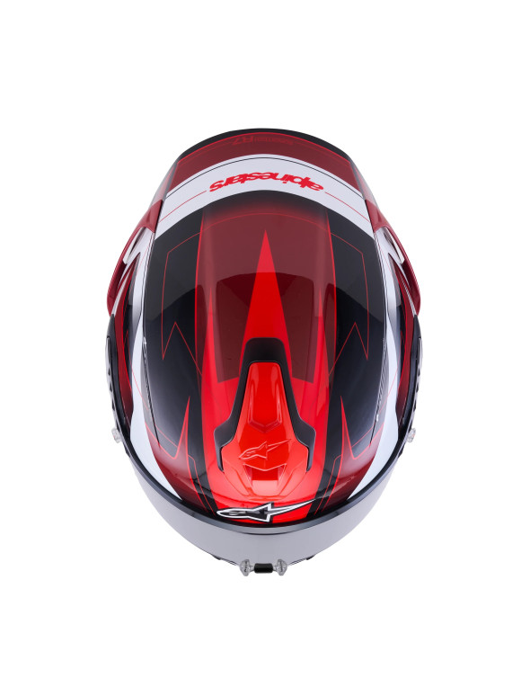 Casque Intégral Moto Alpinestars S-R7 Kinetis Noir/Rouge/Blanc Brillant - 6