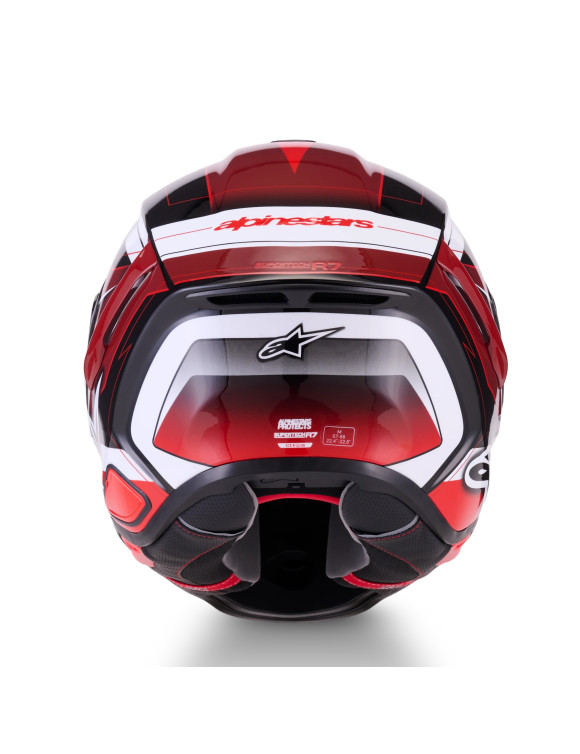 Casco Integral de Moto Alpinestars S-R7 Kinetis Negro/Rojo/Blanco Brillante - 3 Casco Integral de Moto Alpinestars S-R7 Kinetis Negro/Rojo/Blanco Brillante - 3