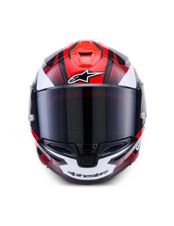 Casque Intégral Moto Alpinestars S-R7 Kinetis Noir/Rouge/Blanc Brillant - 4