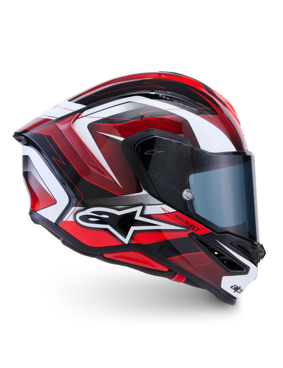 Casque Intégral Moto Alpinestars S-R7 Kinetis Noir/Rouge/Blanc Brillant - 5
