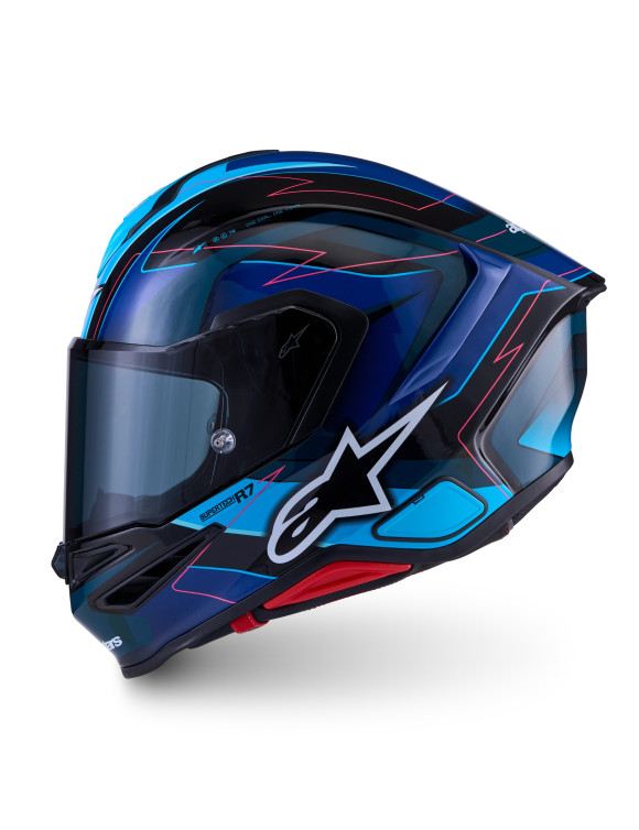 Casco Moto Integrale Alpinestars S-R7 Kinetis Black/Blue/White Lucido - 2