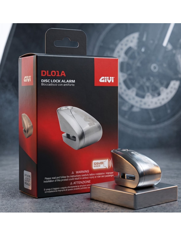 Givi DL01A Bremsscheibenschloss Alarm 120dB Motorrad & Roller - 1 Givi DL01A Bremsscheibenschloss Alarm 120dB Motorrad & Roller - 1