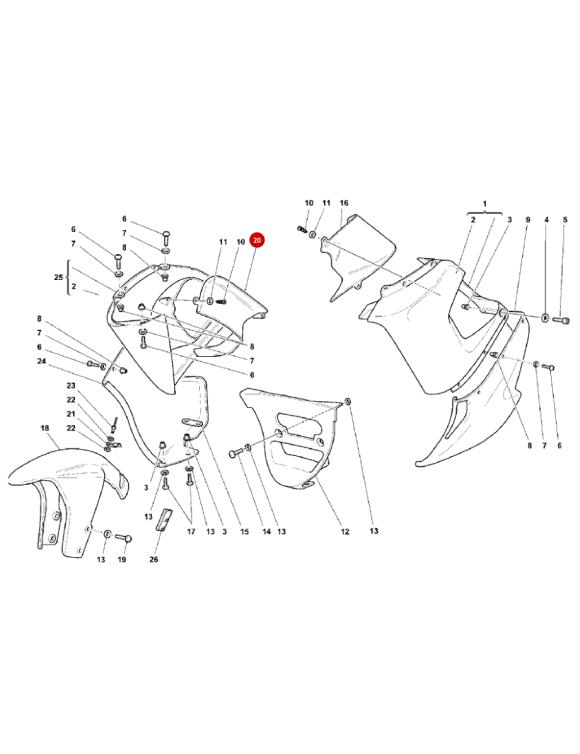Guid'air droit Ducati Sport Touring St 2/St 4 48410261AA - 3 Guid'air droit Ducati Sport Touring St 2/St 4 48410261AA - 3