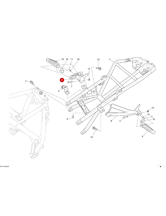 Plataforma apoyo,trasera derecha Ducati 82411241A - 5