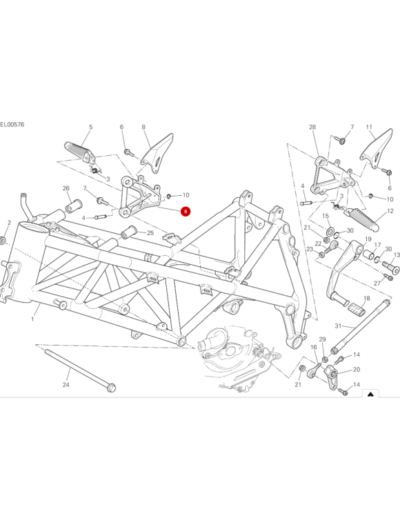 Reposapiés derecho placa frontal Ducati Superbike 82411471A - 3