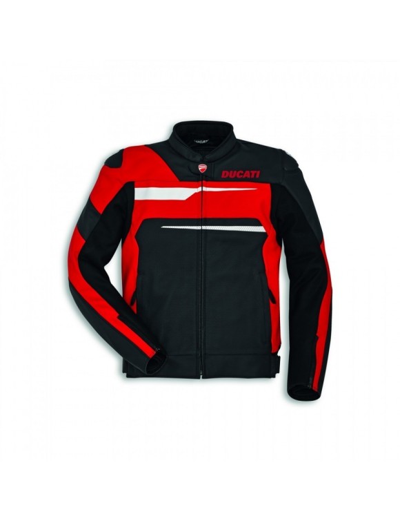 Ducati Motorradjacke Schutz SPEED Evo C1 Leder Perforierte Rot/Schwarz 9810437