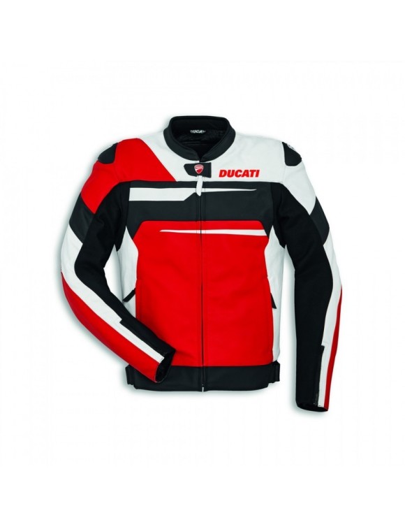 Ducati Motorcycle Jacket SpeedEvoC1 Leather Perforated Red/White 9810442